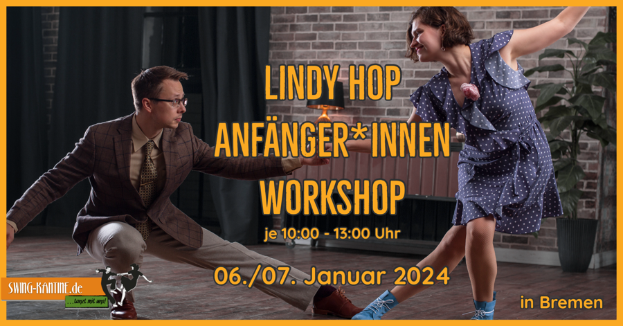 Bild zuum Lindy Hop Anfänger*innen Workshop 06./07. Januar 2024